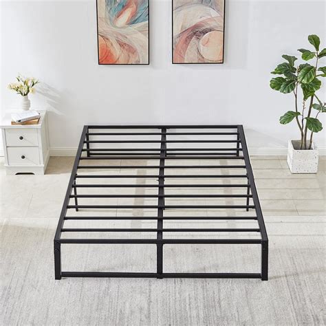 metal platform bed frame compatible with box spring|platform bed frame vs standard.